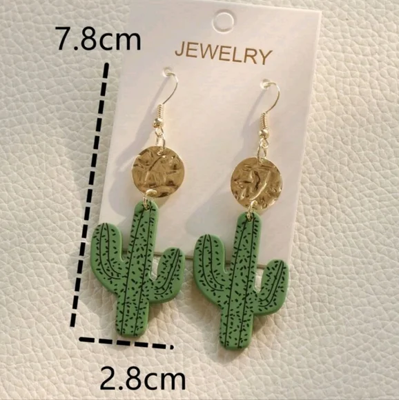 🌵Adorable Cactus Drop Earrings - Picture 4 of 4
